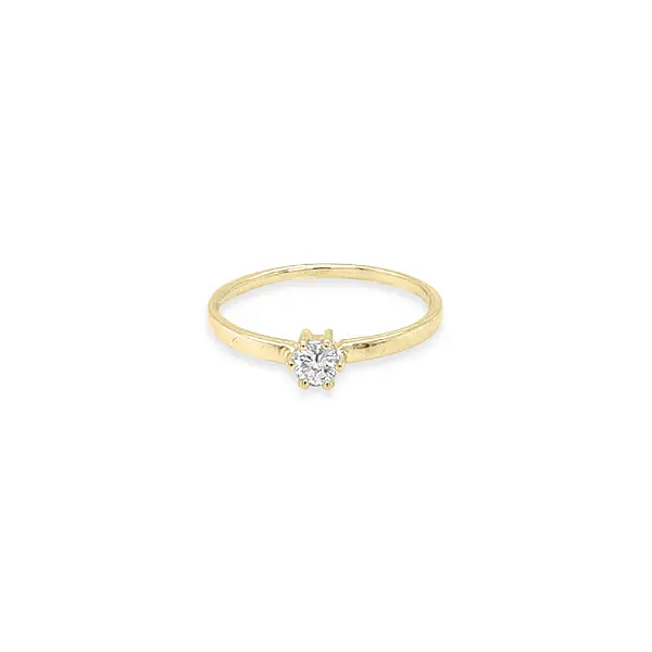 Gold engagement ring with diamond