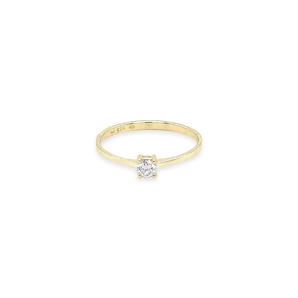 Gold Engagement Ring with Diamond