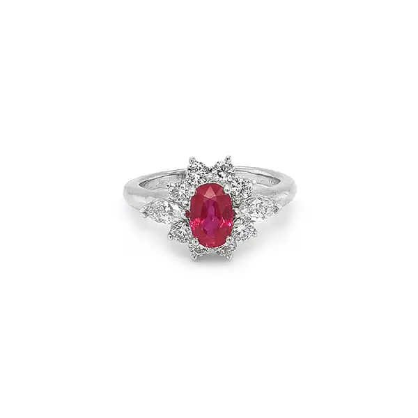 Gold Ring with Ruby and Diamonds