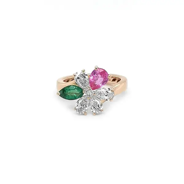 Crivelli gold ring with coloured gemstones