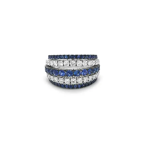 Gold Ring with Sapphires and Diamonds