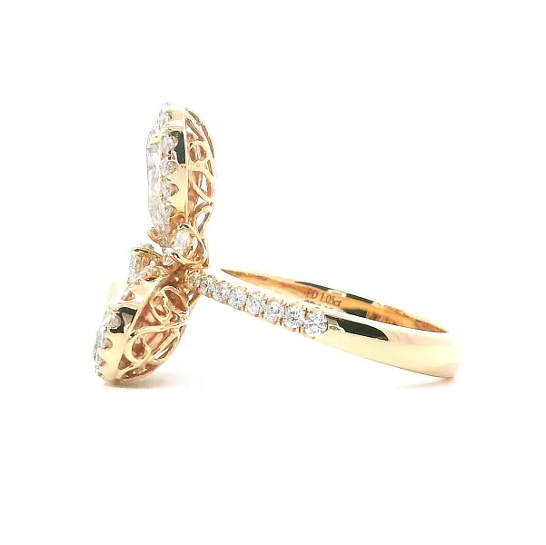 Gold Ring with Colored Diamonds