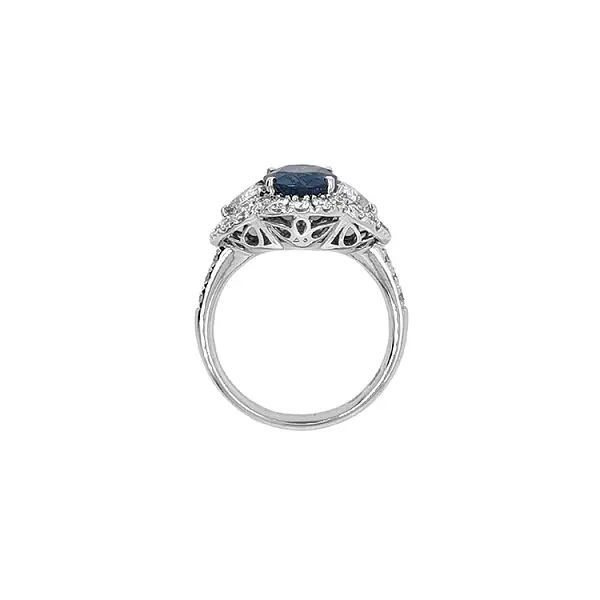 Gold Ring with Sapphire and Diamonds