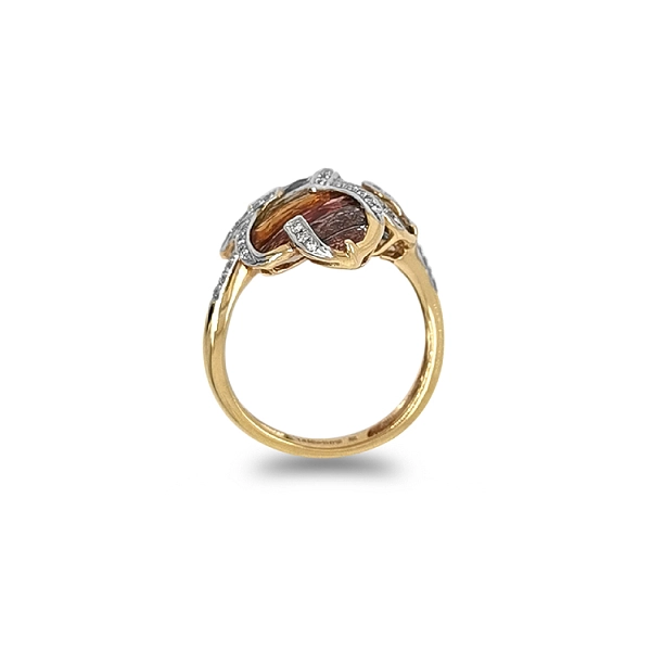 Gold Ring Semi precious stones and Diamonds
