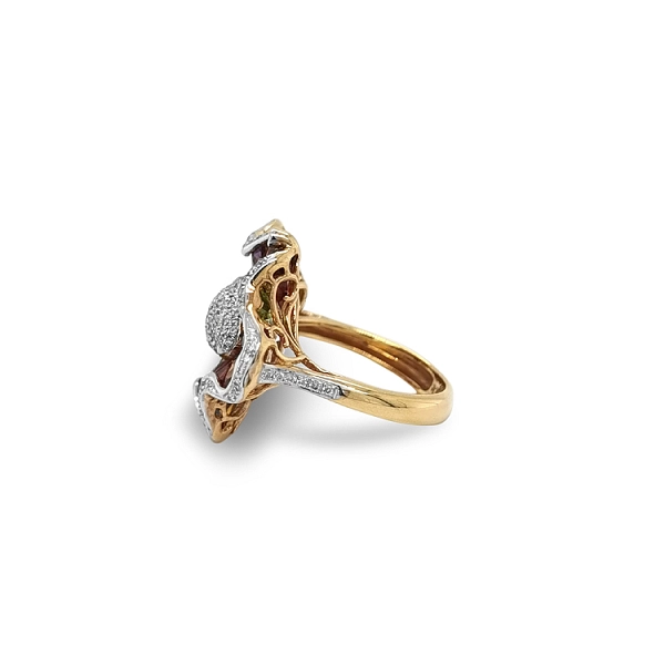 Gold Ring Colored Semi Precious Stones