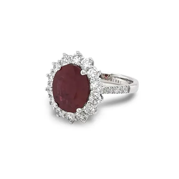 Gold Ring with Ruby and Diamonds