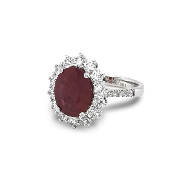 Gold Ring with Ruby and Diamonds