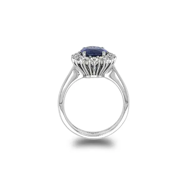Gold Ring with Sapphire and Diamonds
