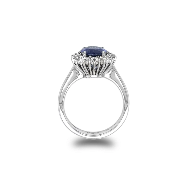 Gold Ring with Sapphire and Diamonds