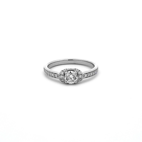 Gold Engagement Ring with Diamonds
