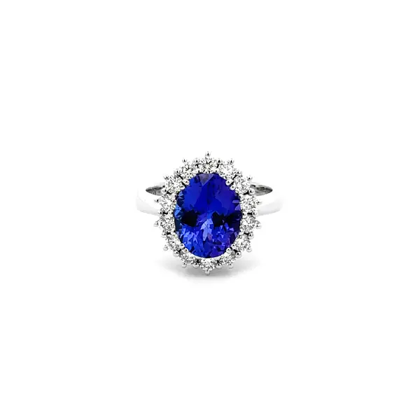 Gold Ring with Tanzanite and Diamonds