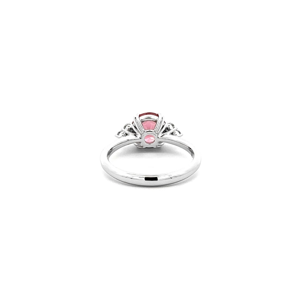 Gold Ring Pink Tourmaline and Diamonds