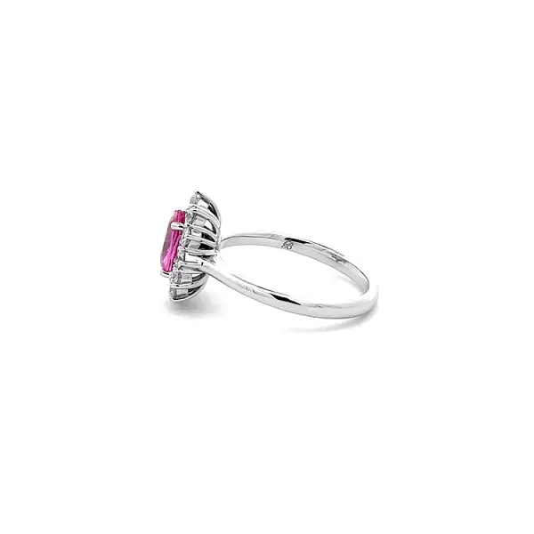 Gold Ring Pink Sapphire and Diamonds