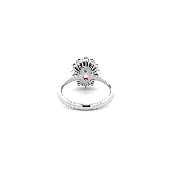 Gold Ring Pink Sapphire and Diamonds