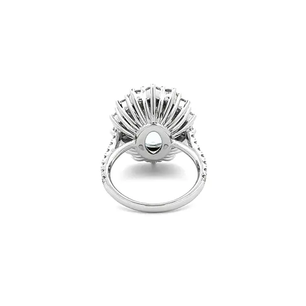 Golden Aquamarine and Diamond Ring