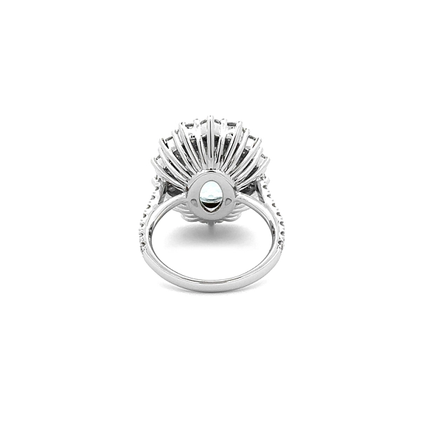 Golden Aquamarine and Diamond Ring