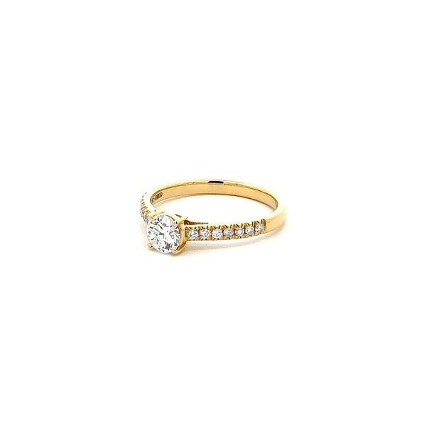 Gold Engagement Ring with Diamonds