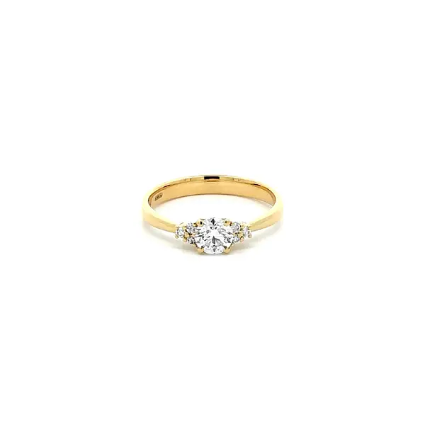 Gold Engagement Ring with Diamonds