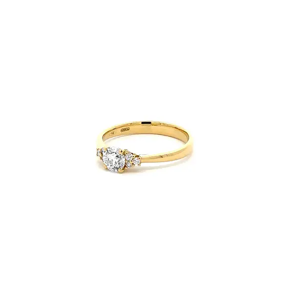 Gold Engagement Ring with Diamonds