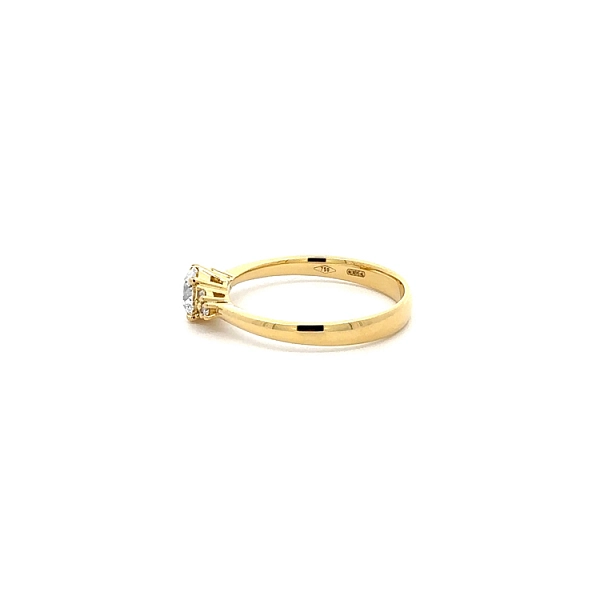 Gold Engagement Ring with Diamonds