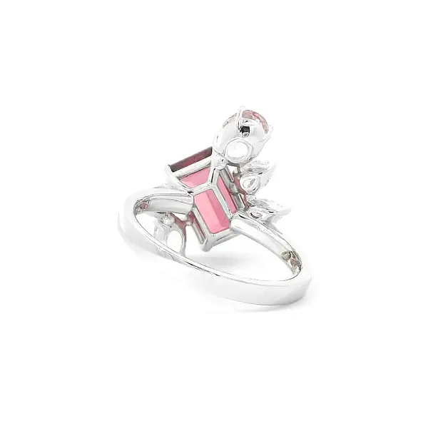 Luxury Tourmaline Ring Decorated with Morganites and Diamonds