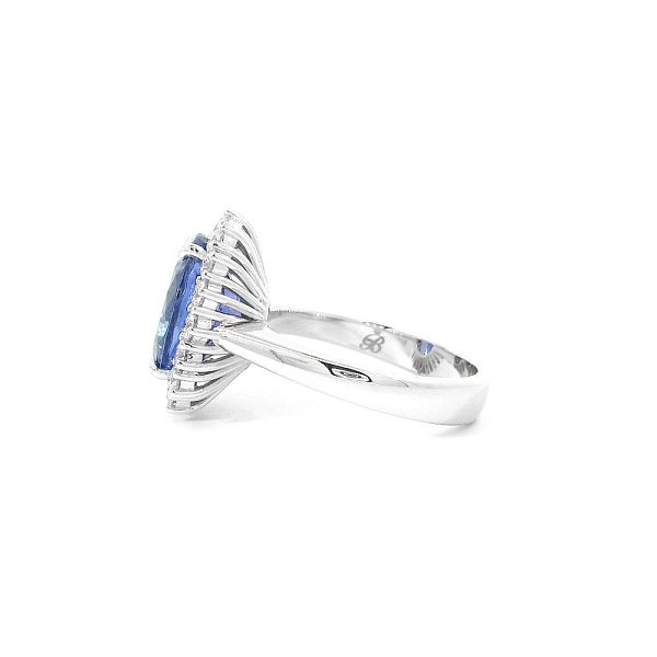 Exclusive White Gold Ring with Tanzanite and Diamond Sparkle