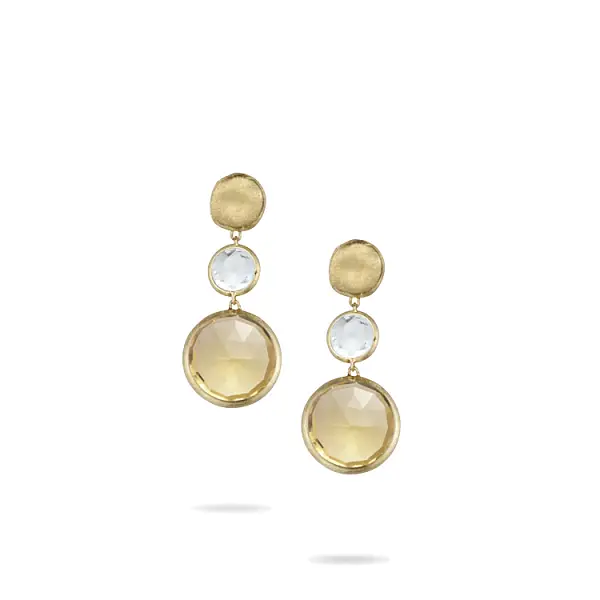 Gold Earrings with Semi Precious Stones Marco Bicego Jaipur