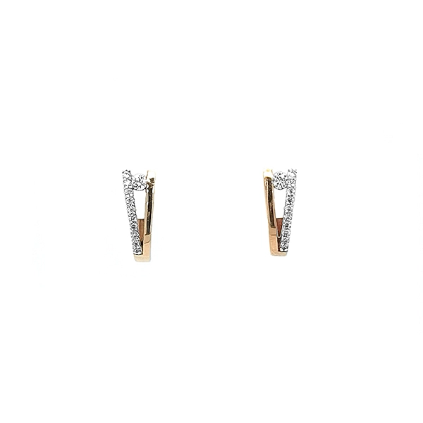 Gold Earrings with Diamonds