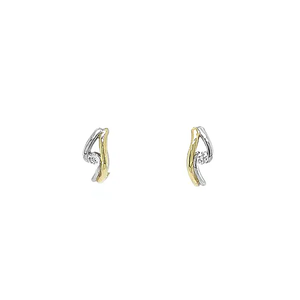 Gold Earrings with Diamonds