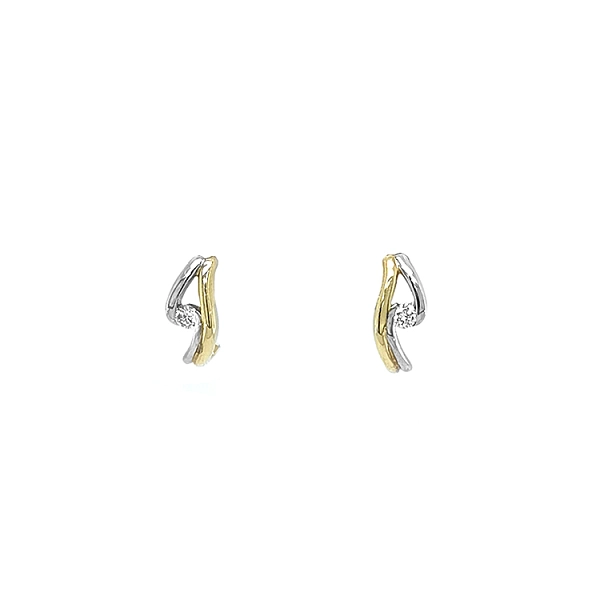 Gold Earrings with Diamonds