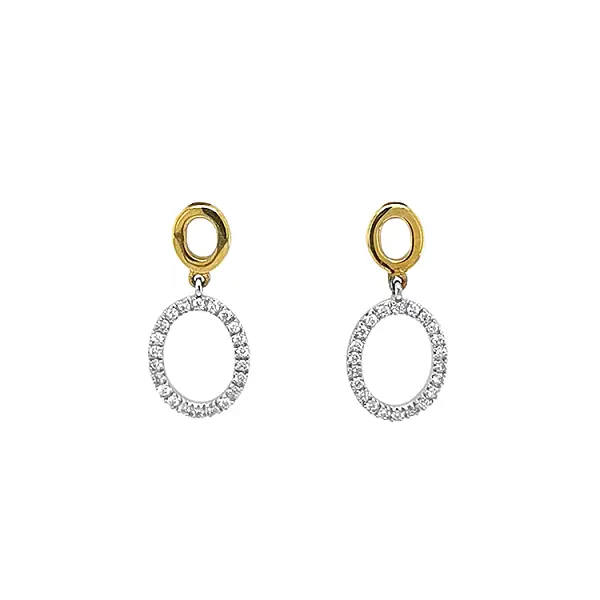 Gold Earrings with Diamonds
