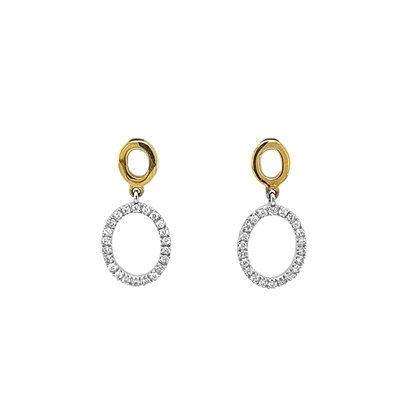 Gold Earrings with Diamonds