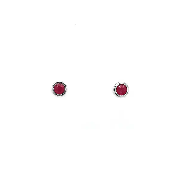 Gold Earrings with Rubies