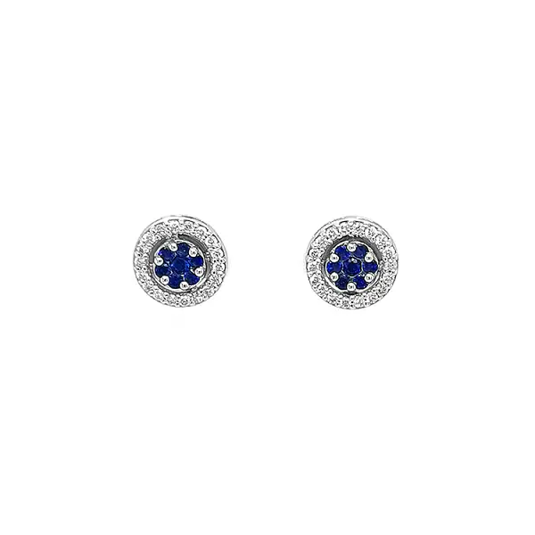 Gold Earrings with Sapphires and Diamonds