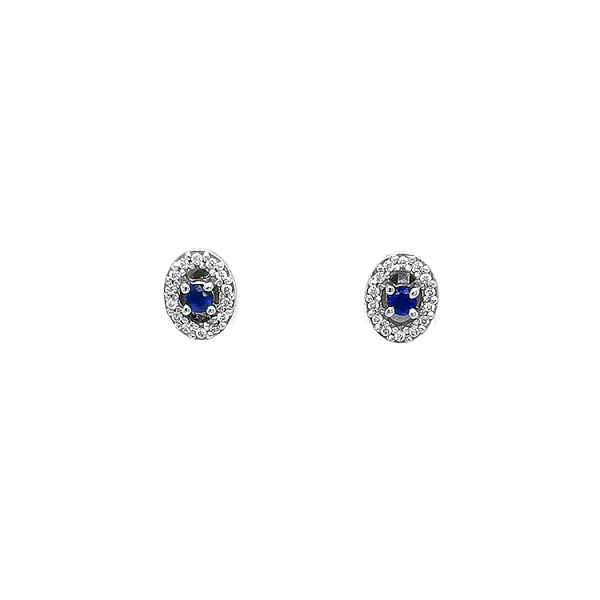 Gold Earrings with Sapphires and Diamonds