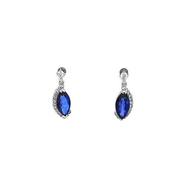 Gold Earrings with Sapphires and Diamonds