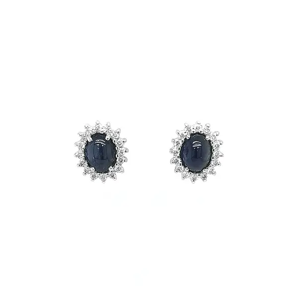 Gold Earrings with Sapphires and Diamonds