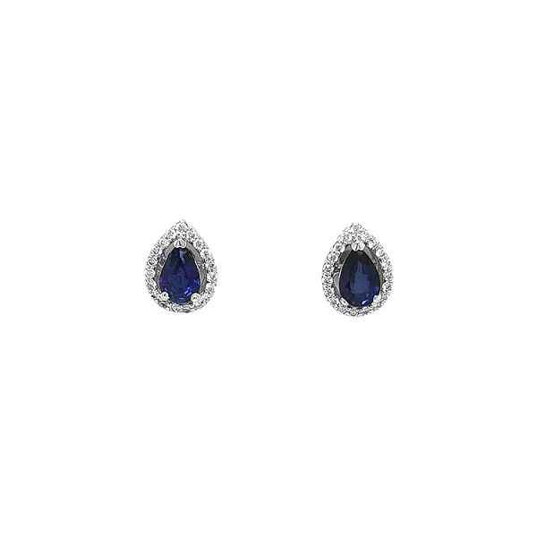 Gold Earrings with Sapphires and Diamonds