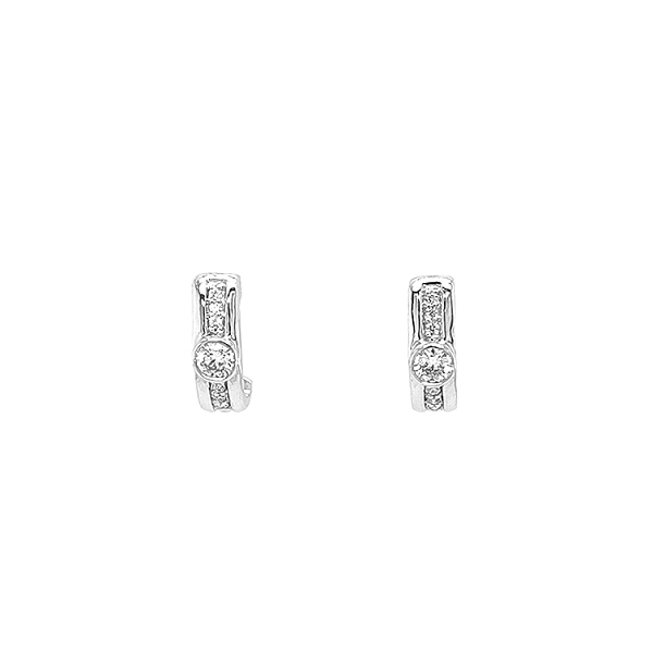 Gold Earrings with Diamonds