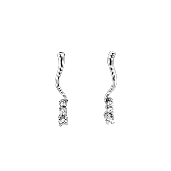 Gold Earrings with Diamonds