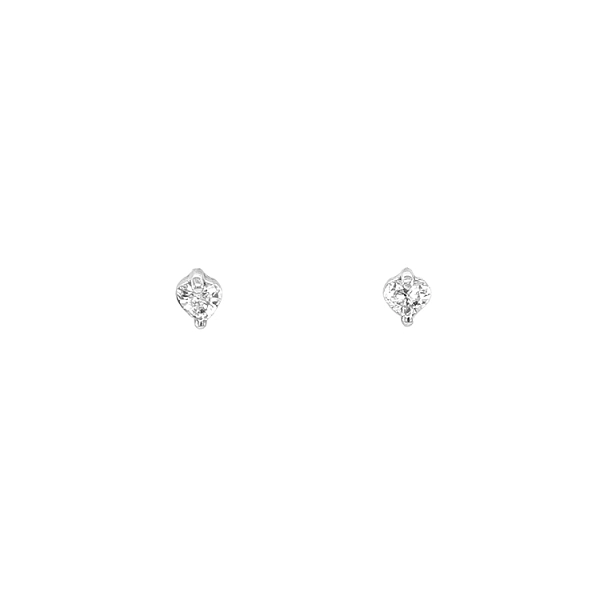 Gold Earrings in Heart Shape with Diamonds