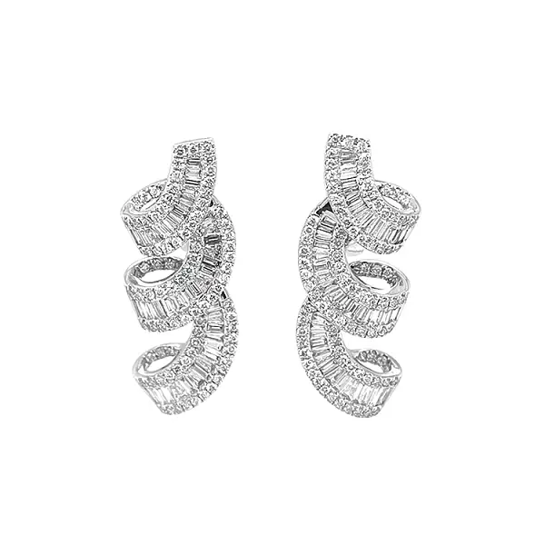 Gold Earrings with Diamonds