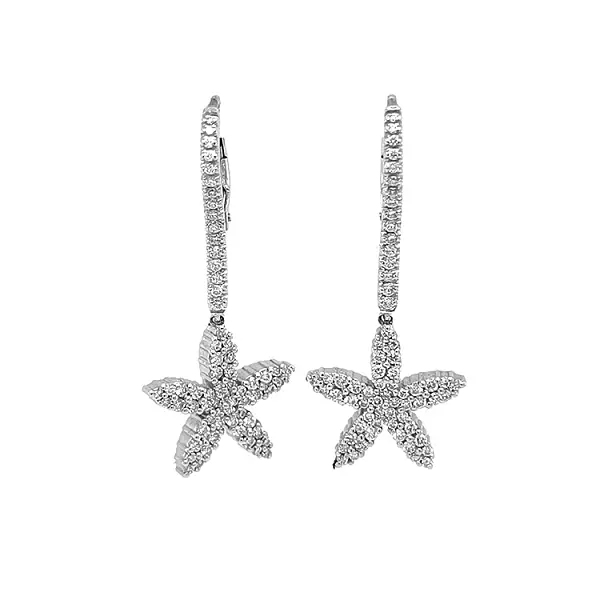 Gold Earrings with Diamonds