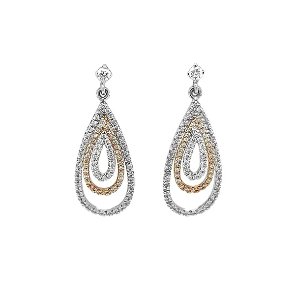 Gold Earrings with Diamonds