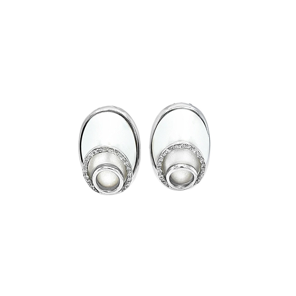 Gold Earrings Pearls and Diamonds
