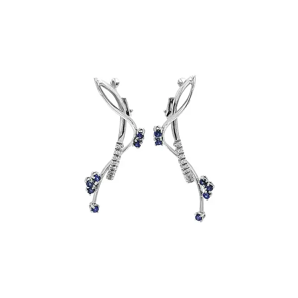 Gold Earrings with Sapphires and Diamonds