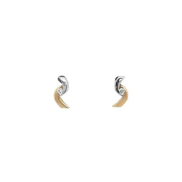 Gold Earrings with Diamonds
