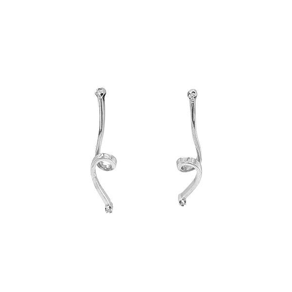 Gold Earrings with Diamonds