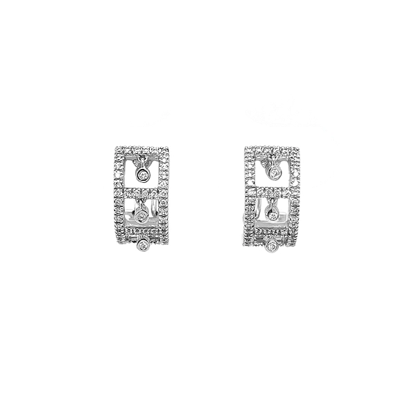 Gold Earrings with Diamonds