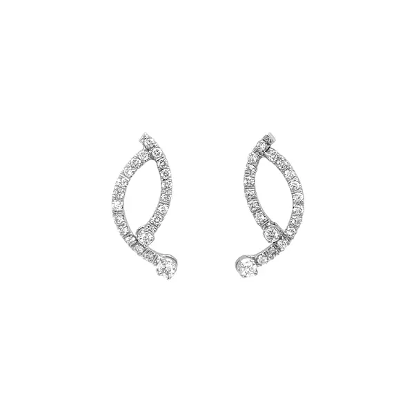 Gold Earrings with Diamonds